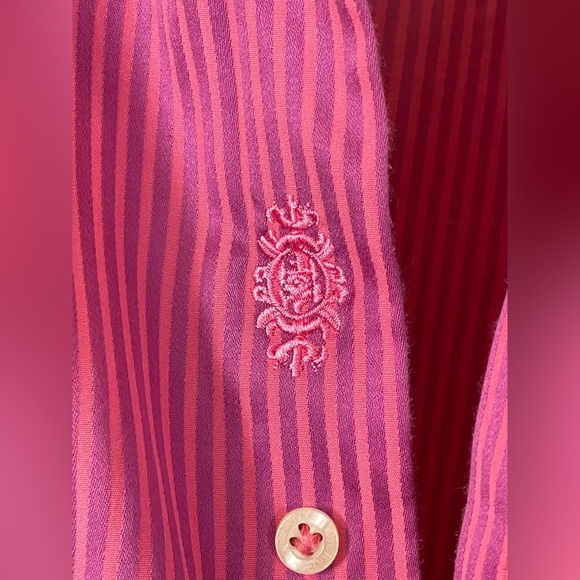 Robert Graham Mens Fitted Button Down Long Sleeve Shirt-Size 42/16.5-Small size - Picture 7 of 13